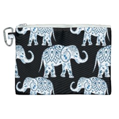 Elephant-pattern-background Canvas Cosmetic Bag (xl) by Sobalvarro