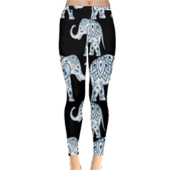 Elephant-pattern-background Inside Out Leggings by Sobalvarro