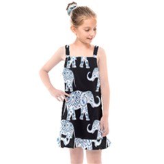 Elephant-pattern-background Kids  Overall Dress by Sobalvarro