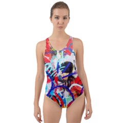 Crazy Grafitti Cut-out Back One Piece Swimsuit by essentialimage