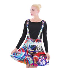 Crazy Grafitti Suspender Skater Skirt by essentialimage