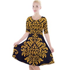 Finesse  Quarter Sleeve A-line Dress by Sobalvarro