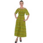 Lemon And Yellow Shoulder Straps Boho Maxi Dress 