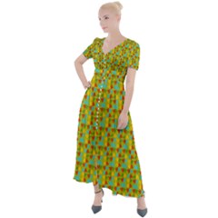 Lemon And Yellow Button Up Short Sleeve Maxi Dress by Sparkle