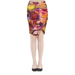 Fractured Colours Midi Wrap Pencil Skirt by helendesigns