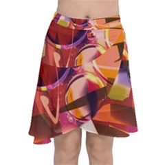 Fractured Colours Chiffon Wrap Front Skirt by helendesigns