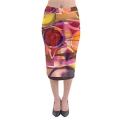 Fractured Colours Midi Pencil Skirt by helendesigns