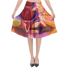 Fractured Colours Flared Midi Skirt by helendesigns