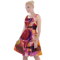 Fractured Colours Knee Length Skater Dress by helendesigns