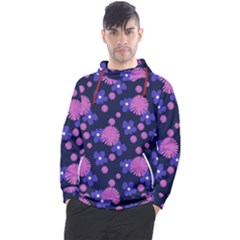 Pink And Blue Flowers Men s Pullover Hoodie by bloomingvinedesign