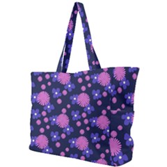 Pink And Blue Flowers Simple Shoulder Bag by bloomingvinedesign