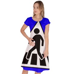 Cross Crossing Crosswalk Line Walk Classic Short Sleeve Dress by HermanTelo