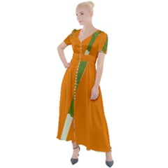 Leek Green Onion Button Up Short Sleeve Maxi Dress