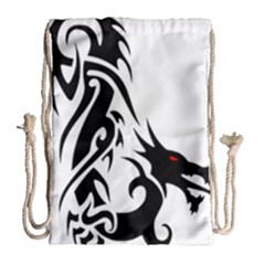 Black Dragon Animal Drawstring Bag (large)