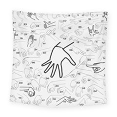 Hands Reference Art Drawing Square Tapestry (large)