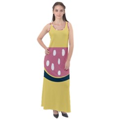 Fruit Watermelon Red Sleeveless Velour Maxi Dress