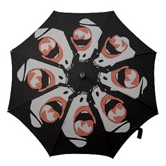Wide Open And Ready - Kinky Girl Face In The Dark Hook Handle Umbrellas (small) by Casemiro