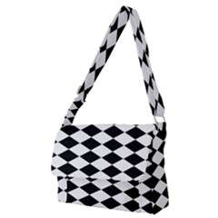 Black And White Rhombus Full Print Messenger Bag (m)