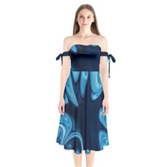Sea Wrap Shoulder Tie Bardot Midi Dress by Sparkle