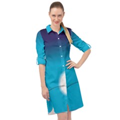 Fishing Long Sleeve Mini Shirt Dress by Sparkle