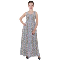 Summer Florals In The Sea Pond Decorative Empire Waist Velour Maxi Dress by pepitasart