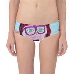Purple Glasses Girl Wall Classic Bikini Bottoms by snowwhitegirl