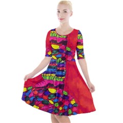 Colorful Leg Warmers Quarter Sleeve A-line Dress by snowwhitegirl
