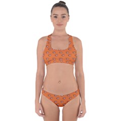 Zodiac Bat Pink Orange Cross Back Hipster Bikini Set by snowwhitegirl