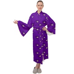 Zodiac Bat Pink Purple Maxi Velour Kimono by snowwhitegirl