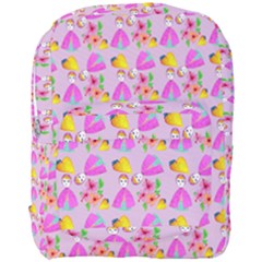 Girl With Hood Cape Heart Lemon Pattern Lilac Full Print Backpack by snowwhitegirl