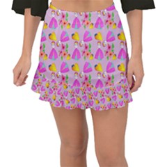 Girl With Hood Cape Heart Lemon Pattern Lilac Fishtail Mini Chiffon Skirt by snowwhitegirl