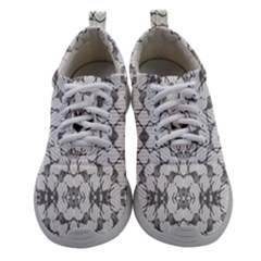 Grey And White Abstract Geometric Print Athletic Shoes by dflcprintsclothing