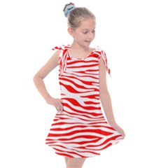 Red And White Zebra Kids  Tie Up Tunic Dress by Angelandspot