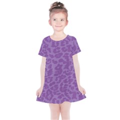 Purple Big Cat Pattern Kids  Simple Cotton Dress by Angelandspot