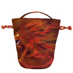 Fire Lion Flame Light Mystical Drawstring Bucket Bag