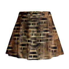 Textures Brown Wood Mini Flare Skirt
