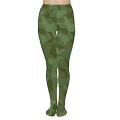 Green Army Camouflage Pattern Tights by SpinnyChairDesigns