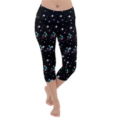 Galaxy Stars Lightweight Velour Capri Yoga Leggings by Sparkle