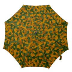 Green And Orange Camouflage Pattern Hook Handle Umbrellas (medium) by SpinnyChairDesigns