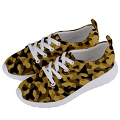 Black Yellow Brown Camouflage Pattern Women s Lightweight Sports Shoes by SpinnyChairDesigns