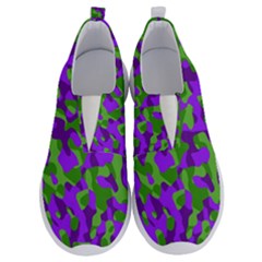 Purple And Green Camouflage No Lace Lightweight Shoes by SpinnyChairDesigns