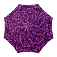 Dark Purple Camouflage Pattern Golf Umbrellas by SpinnyChairDesigns