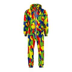 Colorful Rainbow Camouflage Pattern Hooded Jumpsuit (kids) by SpinnyChairDesigns