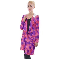 Pink And Purple Camouflage Hooded Pocket Cardigan by SpinnyChairDesigns