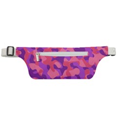 Pink And Purple Camouflage Active Waist Bag by SpinnyChairDesigns
