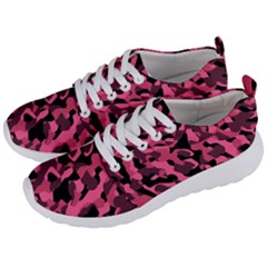 Black And Pink Camouflage Pattern Men s Lightweight Sports Shoes by SpinnyChairDesigns