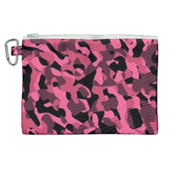 Black And Pink Camouflage Pattern Canvas Cosmetic Bag (xl) by SpinnyChairDesigns
