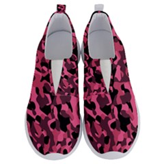 Black And Pink Camouflage Pattern No Lace Lightweight Shoes by SpinnyChairDesigns