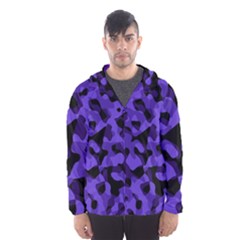 Purple Black Camouflage Pattern Men s Hooded Windbreaker by SpinnyChairDesigns