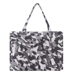 Grey And White Camouflage Pattern Medium Tote Bag by SpinnyChairDesigns